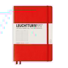 Notisbok A5 Hard Red 249 p. Ruled Leuchtturm1951