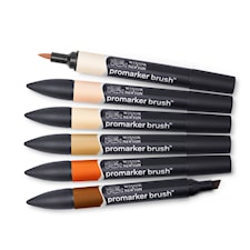 Markør penn Winsor & Newton BrushMarker Sett 6 -Skin Tones