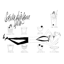 Olle Eksell Bartender Poster 50 x 70 cm Svart/Vit