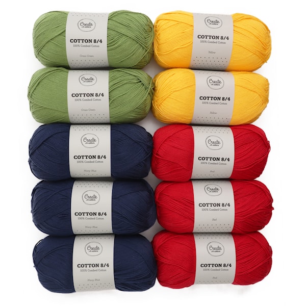 Adlibris Bomull 8/4 Garn 100g Strawberry & Blueberry 10-pack