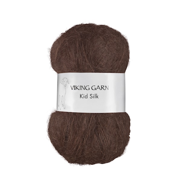 Kid/Silk Garn 25 g Mørk Brun 308 Viking Garn