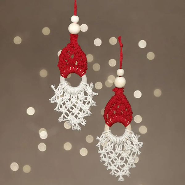 Mini DIY Kit, macramé nisse, H: 14 cm, 1 pk.