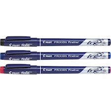 Pilot Fineliner Frixion, 3 kpl/pakkaus, musta/sininen/punainen