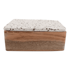 Ask fyrkantig med lock Tarrazzo