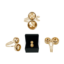 Ioaku Kai Ring Alloy Gold/Amber