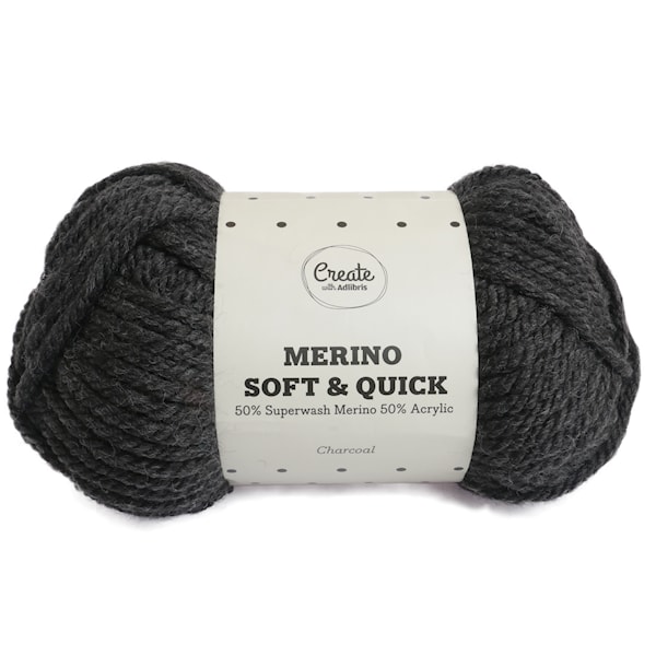 Adlibris Merino Soft & Quick lanka Ullmix 150g Charcoal A158