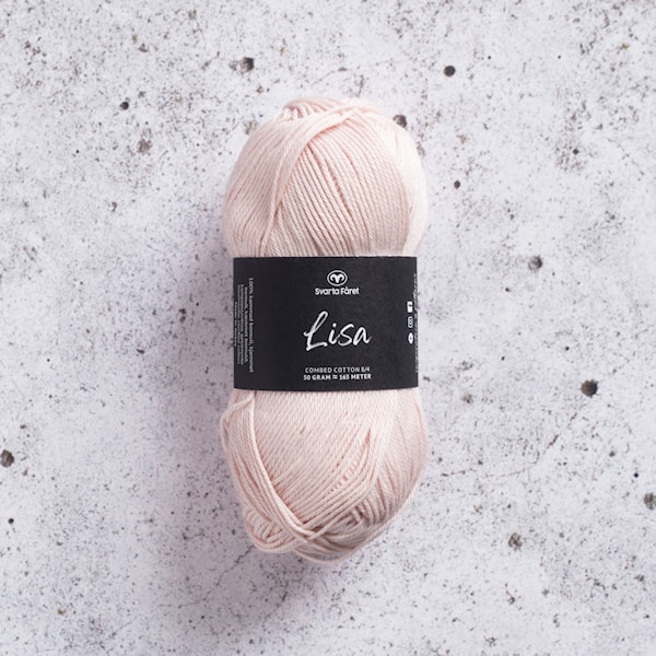 Lisa 8/4 Garn Bomull 50 g Tender Peach 036 Svarta Fåret
