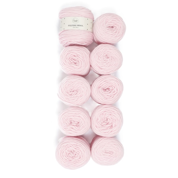 Adlibris Felting Wool 100g Light Pink A117 10-pack