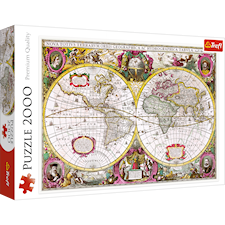 A New Land and Water Map of the Entire Earth, Pussel, 2000 bitar, Trefl