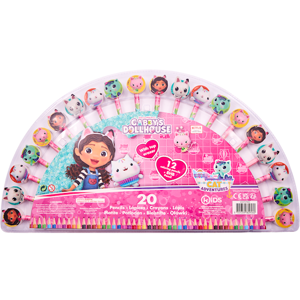 Kids Licensing - Gabby's Dollhouse - 20 Pencil/Colour Pencil Set  (033707053)