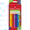 Fargeblyanter Trekantet Jumbo 10 stk. Etui + Spisser Faber-Castell