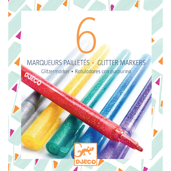 Glitter Markers Klassiske farger Djeco online | Adlibris Bokhandel – Størst  utvalg, fri frakt fra 299 kr