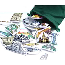 Berömda Platser till Världskarta 20 stycken Oskar & Ellen