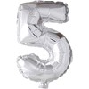 Folieballong, sølv, 5, H: 41 cm, 1 stk.