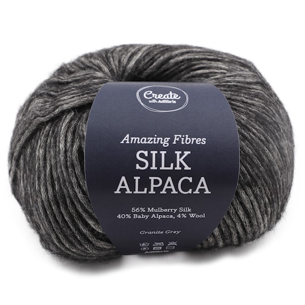 Adlibris Silk Alpaca 50g Granite Grey A194