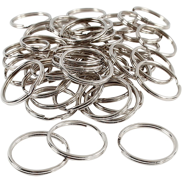 Nøkkelringer, dia. 30 mm, 80 stk./ 1 pk.