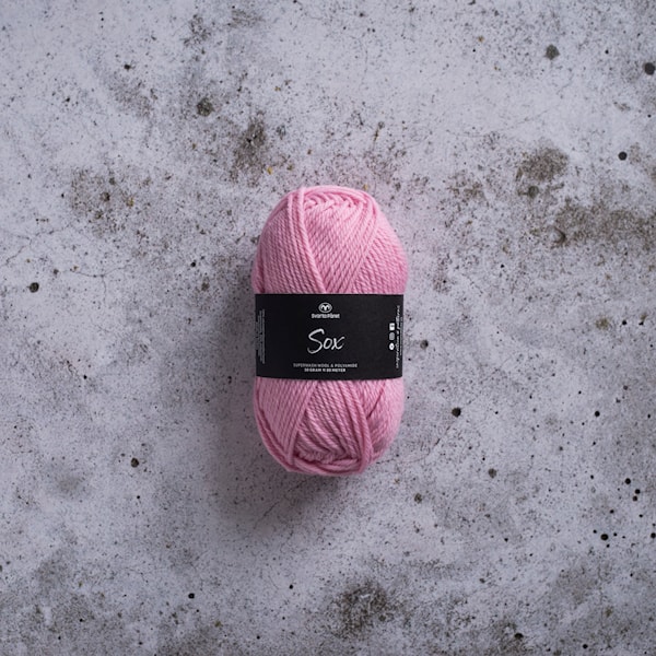 Sox Garn Ullmiks 50 g Rosa Svarta Fåret
