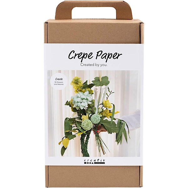 Creativ - Kreppapir, Blomsterbukett, Lys Grønn, Mørk Grønn, Pastellgrønn, Hvit - ()