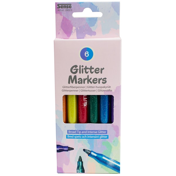 Tusj Glitter 6 stk. Sense