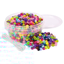 Pärlor I Burk, Små Ponypärlor Ø 6 mm,  850 st Playbox