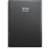 Kalenteri 2026 Päiväkirja Musta muovikansi parikierresidottu 135x205 mm Burde