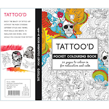 Antistress malebok, str. 10,5x14,5 cm,  20 sider, Tattoo'd, 1stk.