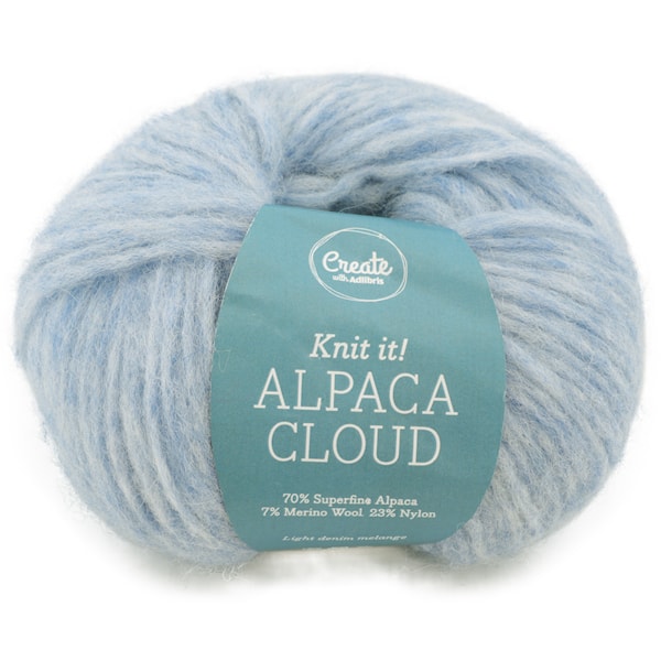 Adlibris Alpaca Cloud, 50 g, Light Denim Melange A272