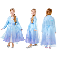 Frozen 2 Elsa Klänning Deluxe Maskeraddräkt Barn