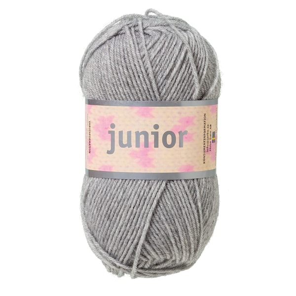 Junior Garn Akrylmix 50g Ljusgrå (67025)
