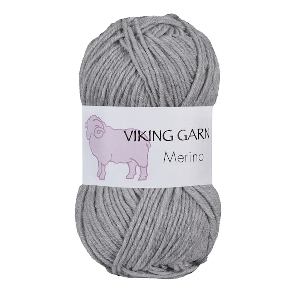 Viking Merino Garn 50 g Lys grå 813 Viking Garn