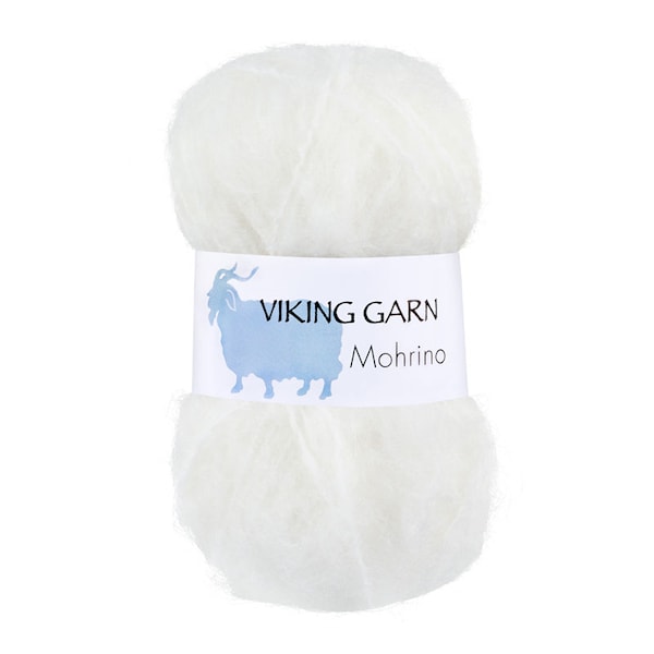 Mohrino Garn 50 g Hvit 500 Viking Garn