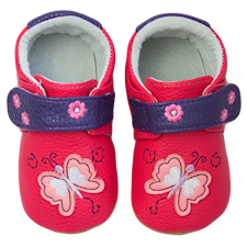 Lädersko ClassicZ Butterfly Fuchsia, Rose et Chocolat