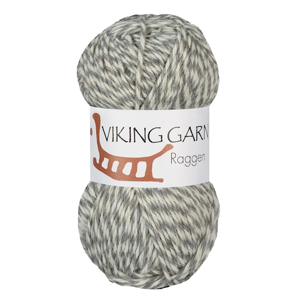 Raggen 150 g gå/hvit 720 Viking Garn