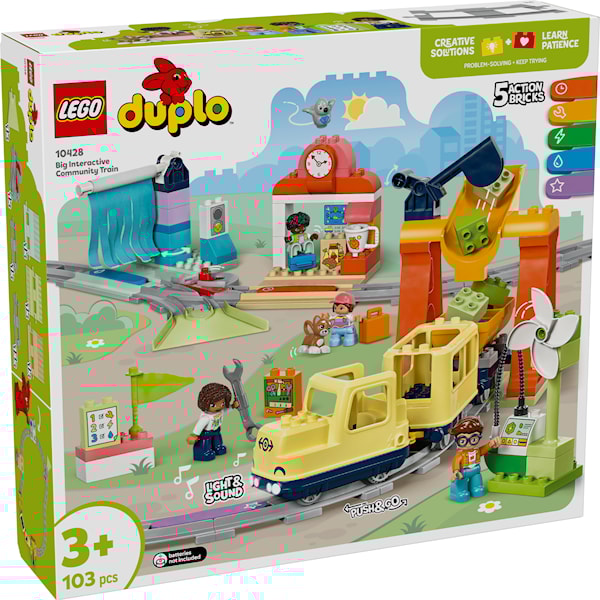 LEGO DUPLO Town 10428 Stort, interaktivt lokaltog -  Byggesett - Plast