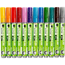 Lasi- ja posliinitussi, värilajitelma, paksuus 2-4 mm, läpikuultavat, 12 kpl/ 1 pkk