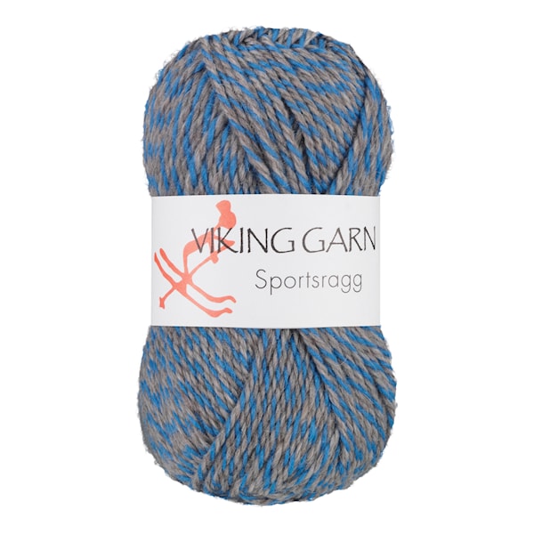 Sportsragg 50 g gå/blå 570 Viking Garn