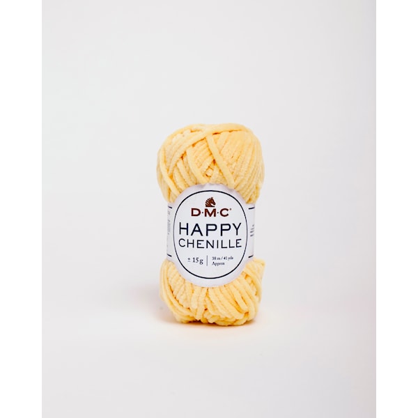 Happy Chenille Virkgarn 15 g Ljusgul DMC
