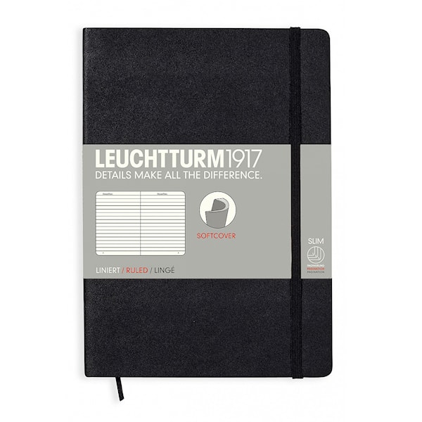 Anteckningsbok A5 Soft Ruled Black Leuchtturm1917