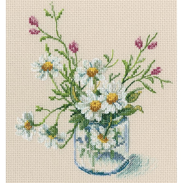 Broderingssett sommerbukett 15,5x17,5 cm RTO