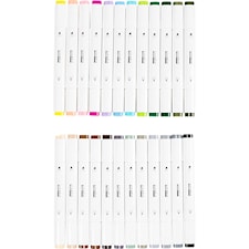 Fine line -tussi, paksuus 1+8 mm, pastellivärit, perusvärilajitelma, 24 kpl/ 1 pkt