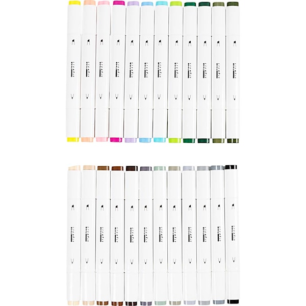 Illustrations Markers Dubbelsidiga Pastell Standardf&auml;rger 24-pack Creativ Company