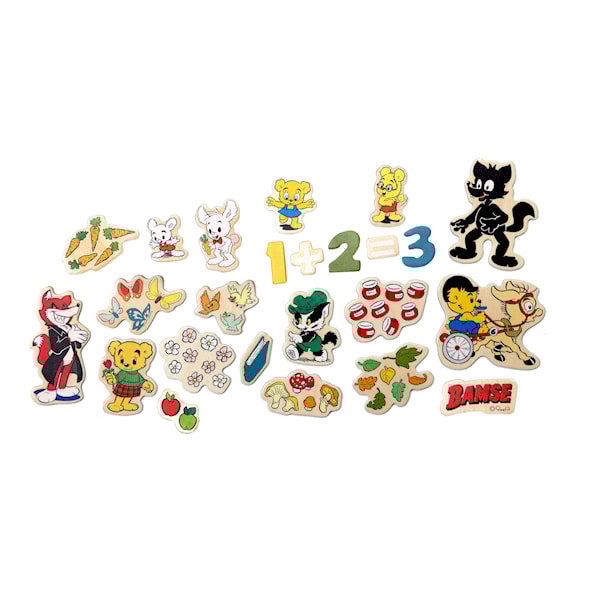 Bamse Magnetiske Tall og Figurer -  På Veggen  - Plywood