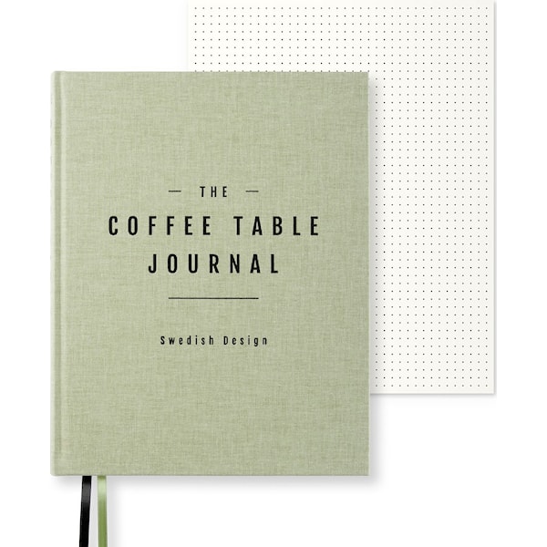 Coffe Table Journal Clean 25,5 x 20 cm Green Leaf 256 sider Paperstyle
