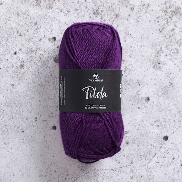 Tilda Garn Bomullsmiks 50 g Lunar Purple (93) Svarta Fåret