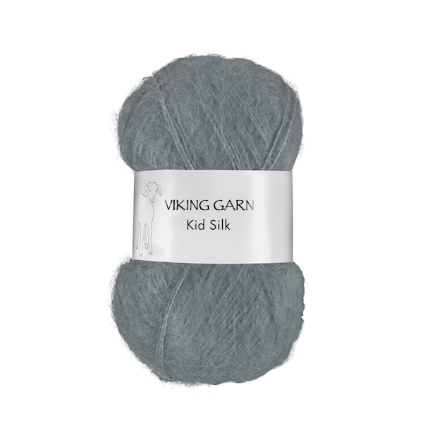 Kid/Silk Garn 25 g Grå 313 Viking Garn