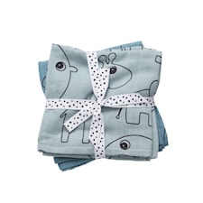 Done By Deer Filt Swaddle Contour 2-p, Blå