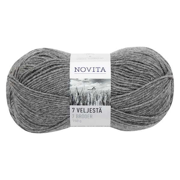 Novita 7 Bröder Garn Ullmix 150 g grå 043
