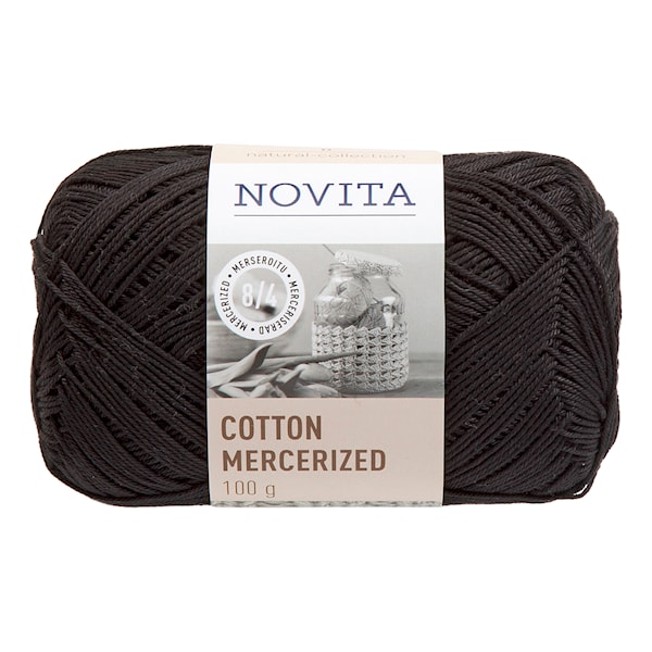 Novita Cotton Mercerized Puuvillalanka 100 g, noki 099