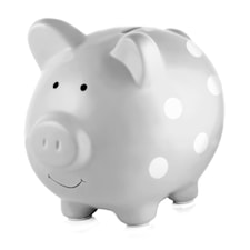 Spargris Medium Polka Dot Grå