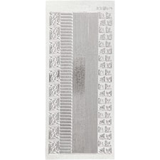 Stickers, bårder, ark 10x23 cm, silver, 1 ark